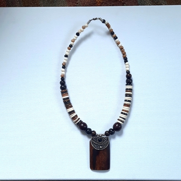 Natural Bone Pendant Necklace - Picture 1 of 6